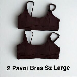 TWO PAVOI ACTIVE Sports Bras Women Medium Support Scoop Neck Corset Design LG